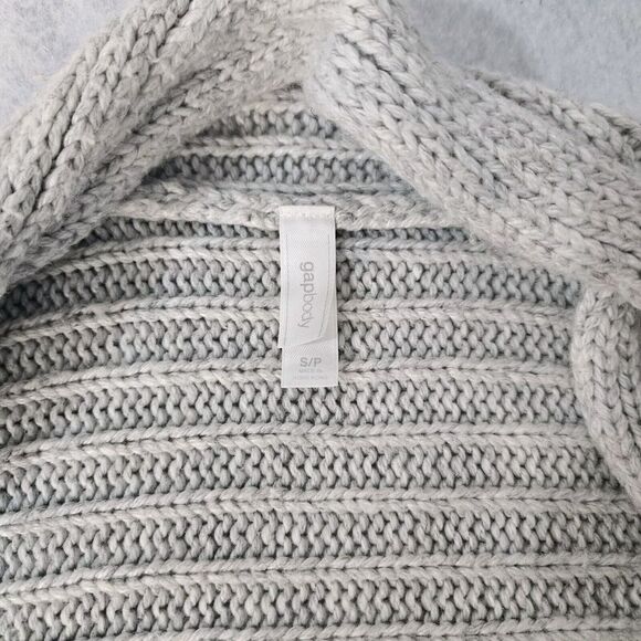 GAP Body Sz S Grey Cardigan Knit Knot Trim Batwing Soft - Picture 6 of 6